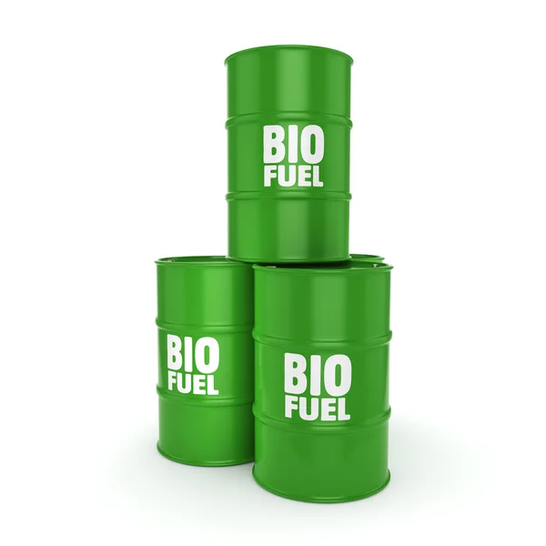 Barris de renderização 3D de biocombustíveis — Fotografia de Stock