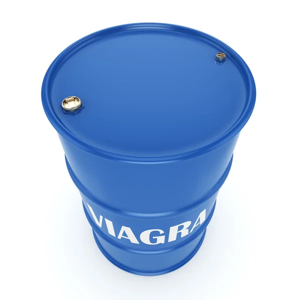 Rendering 3D Viagra Blue Barrel — Foto Stock