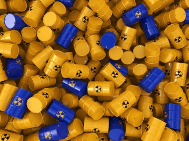 3D render radyoaktif varil