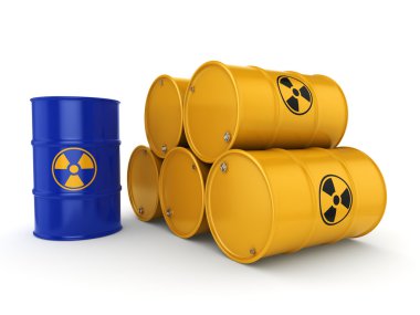 3D render radyoaktif varil