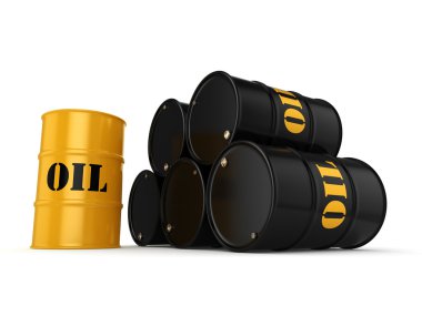 3D render siyah petrol varil