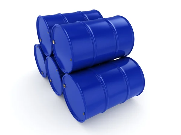 3D renderização barris azuis — Fotografia de Stock