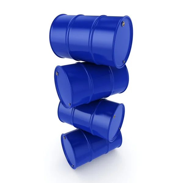 3D renderização barris azuis — Fotografia de Stock