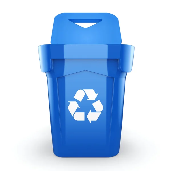 3D rendering Blue Recycling Bin — Stock Photo, Image