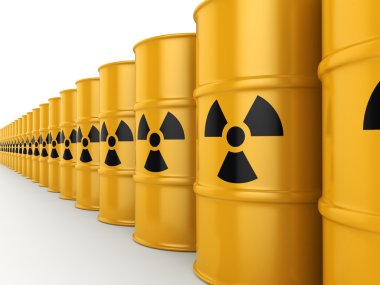 3D render radyoaktif varil