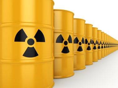 3D render radyoaktif varil