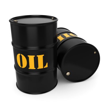 3D render siyah petrol varil