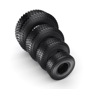 3D render kamyon lastikleri