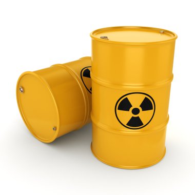 3D render radyoaktif varil