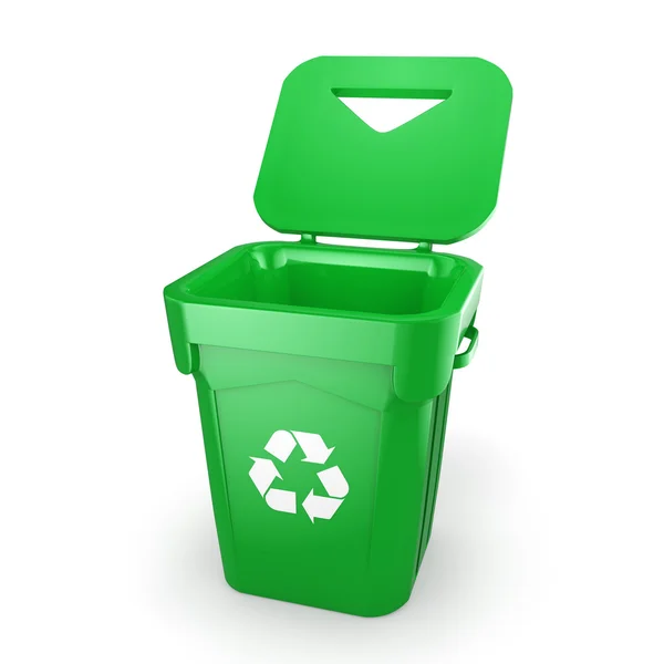 3D rendering groen recycling Bin — Stockfoto