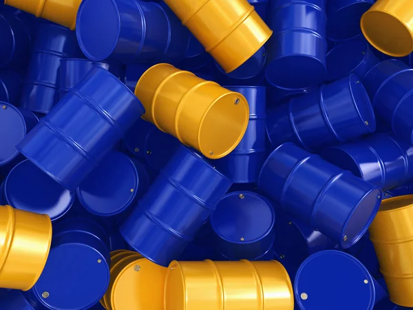 3D візуалізація синьо-жовтих стволів — стокове фото