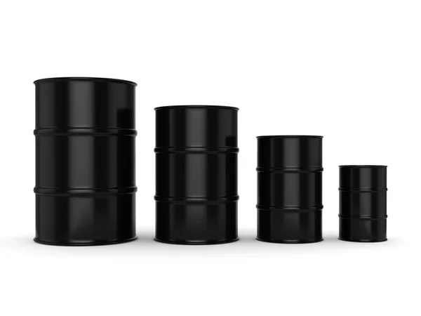 3D rendering black barrels — Stock Photo, Image