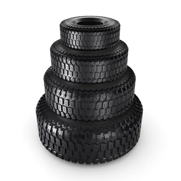 3D vykreslování nákladních pneumatik — Stock fotografie
