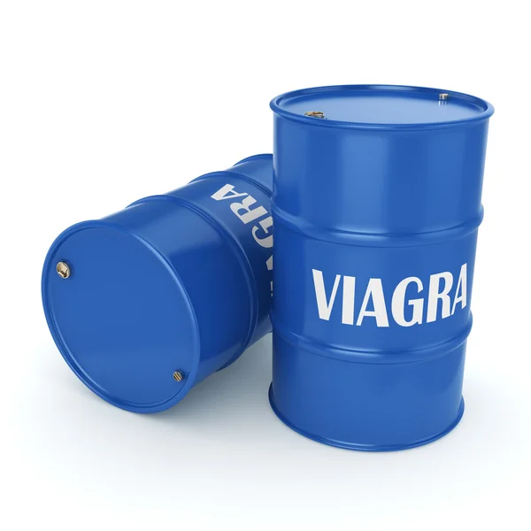 Renderowania 3D niebieski beczek, Viagra — Zdjęcie stockowe