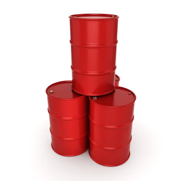 Representación 3D de barriles rojos — Foto de Stock