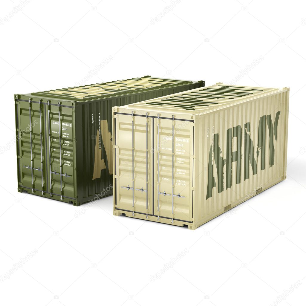 3D rendering army containers