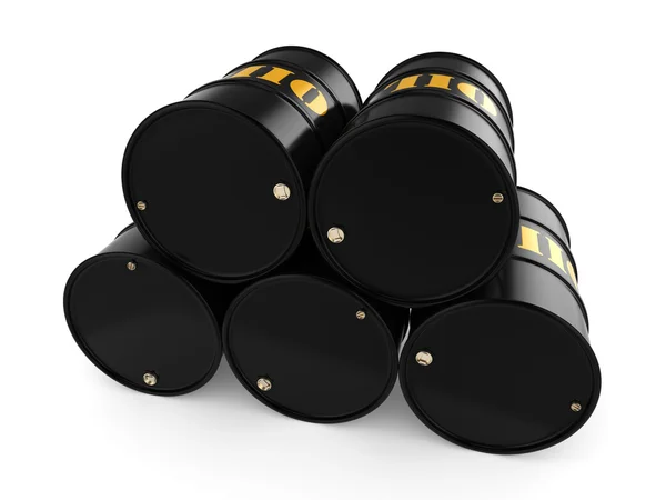 3d 렌더링 검은 기름 배럴 — 스톡 사진