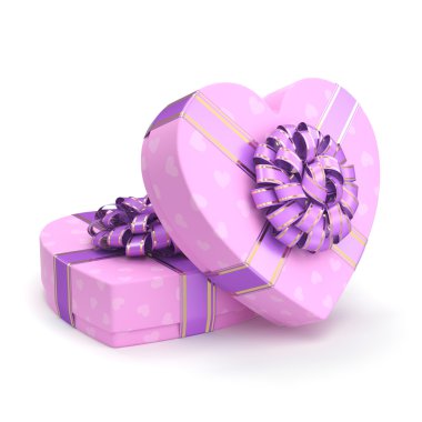 3D render pembe kutu kalp