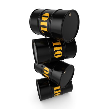 3D render siyah petrol varil