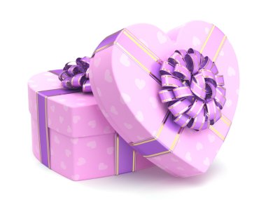 3D render pembe kutu kalp