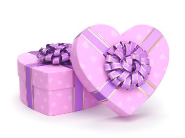 3D render pembe kutu kalp