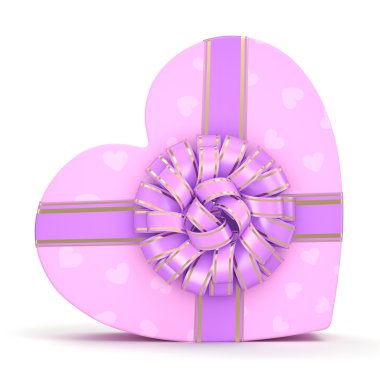 3D render pembe kutu kalp