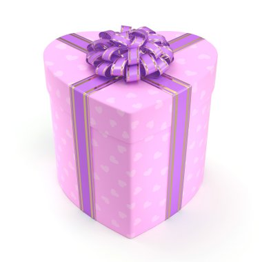 3D render pembe kutu kalp