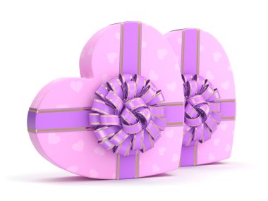 3D render pembe kutu kalp