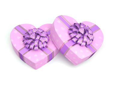 3D render pembe kutu kalp