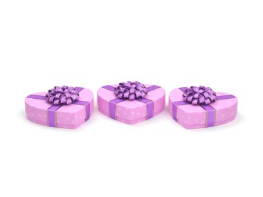 3D render pembe kutu kalp