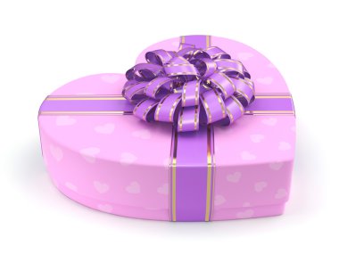 3D render pembe kutu kalp