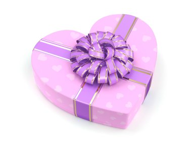 3D render pembe kutu kalp