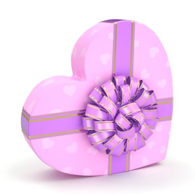 3D render pembe kutu kalp