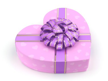 3D render pembe kutu kalp