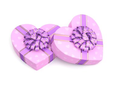 3D render pembe kutu kalp