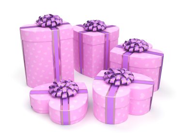 3D render pembe kutu kalp