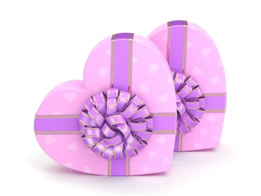 3D render pembe kutu kalp