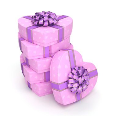 3D render pembe kutu kalp