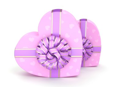 3D render pembe kutu kalp