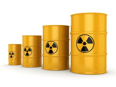 3D render radyoaktif varil