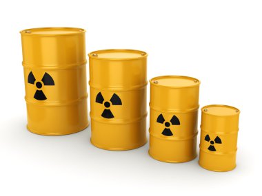 3D render radyoaktif varil