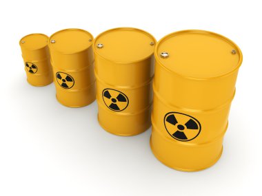 3D render radyoaktif varil