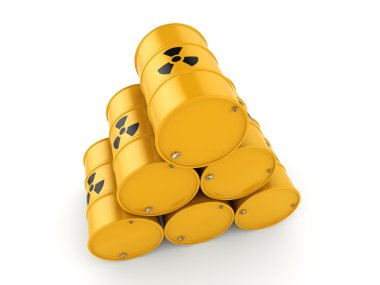 3D render radyoaktif varil