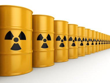 3D render radyoaktif varil