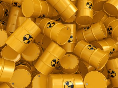 3D render radyoaktif varil