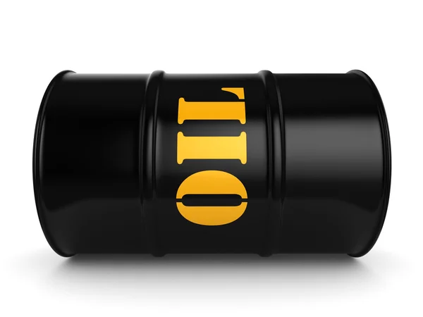 3D rendering Black oil barrel — Stock Photo, Image