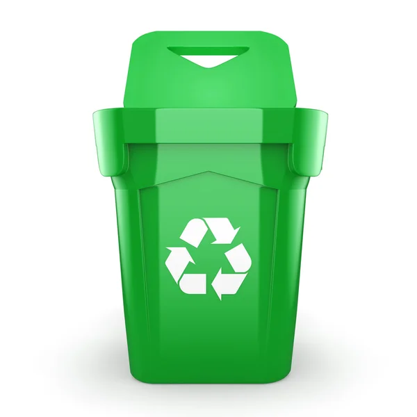 3D rendering Green recycling Bin — Stock Photo, Image