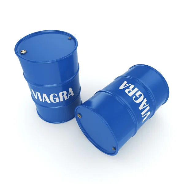 Representación 3D Barriles azules Viagra —  Fotos de Stock