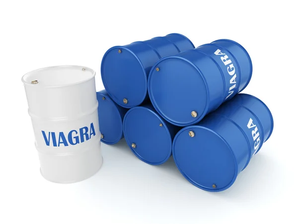 3D renderowania wielobarwny beczki Viagra — Zdjęcie stockowe