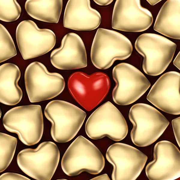 Representación 3D fondo de corazones — Foto de Stock